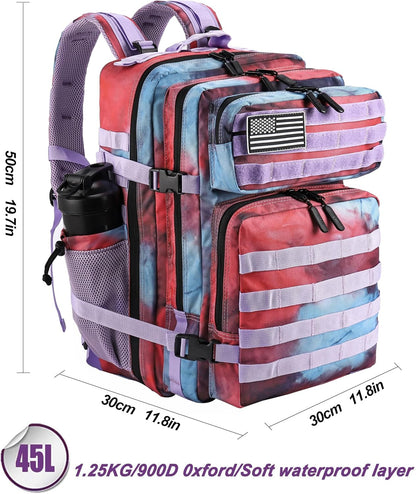 LHI Military Tactical Backpack for Men and Women 45L Army 3 Days Assault Pack Bag Large Rucksack with Molle System