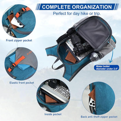 FIORETTO 10L Hiking Backpack for Women Men Mini Packable Backpack Lightweight Small Daypack for Camping Travel Outdoor, Turquoise