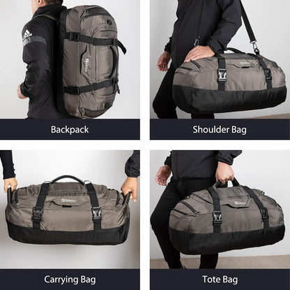 Ubon Large Duffel Bag Weekender Bags with Shoe Compartments 4-Way Sports Gym Backpack with Padded Straps Camping Traveling Duffle Bag