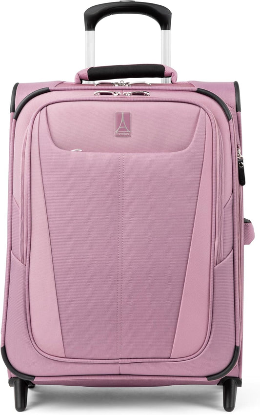 Travelpro Maxlite 5 Softside Expandable Upright 2 Wheel Carry on Luggage, Lightweight Suitcase, Men and Women, Orchid Pink Purple, Carry On 20-Inch
