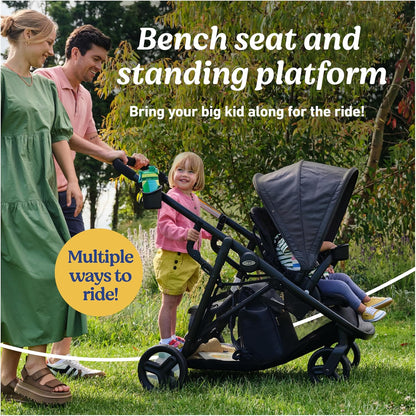 Graco Ready2Grow 2.0 Double Stroller Features Bench Seat and Standing Platform Options, Rafa