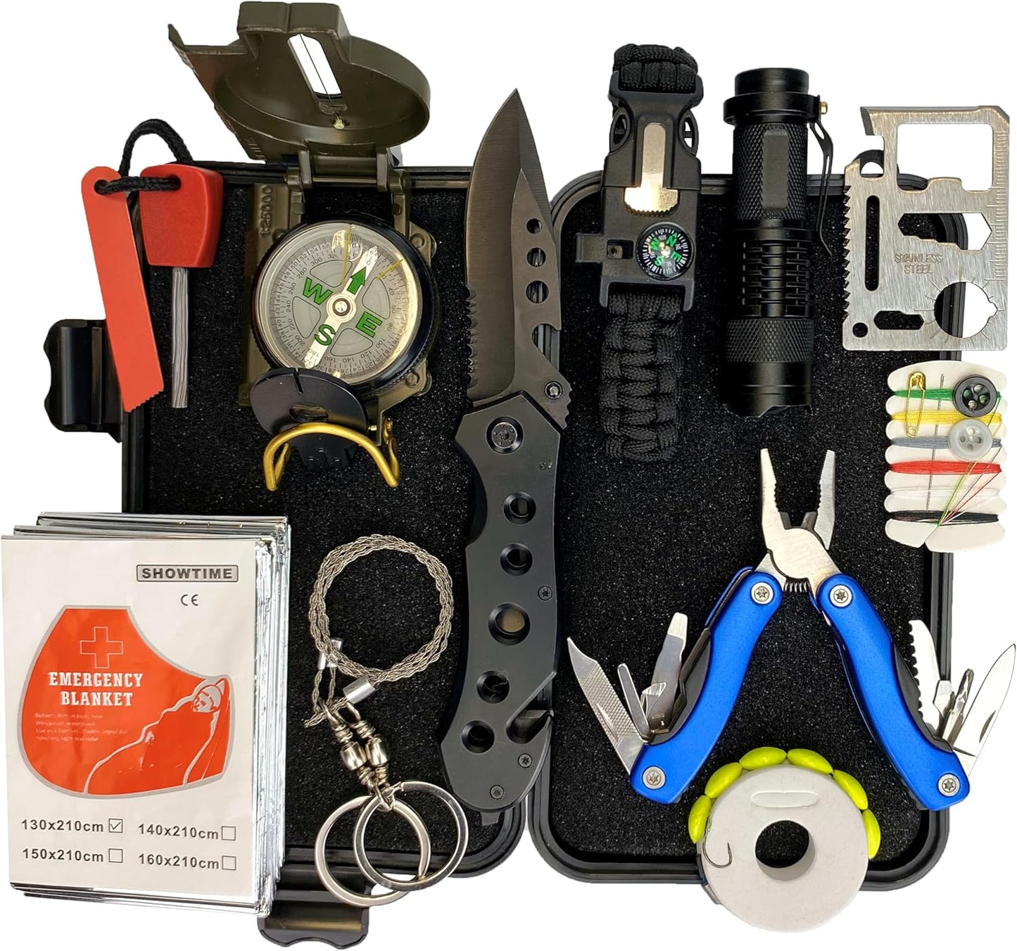 Survival Kit - All-in-One Survival Gear and Supplies for Camping, Hiking, Hunting, and Car Emergencies - Essential Tools, Great Gift for Men, Fathers, Boyfriends, Boys, Dads and Scouts