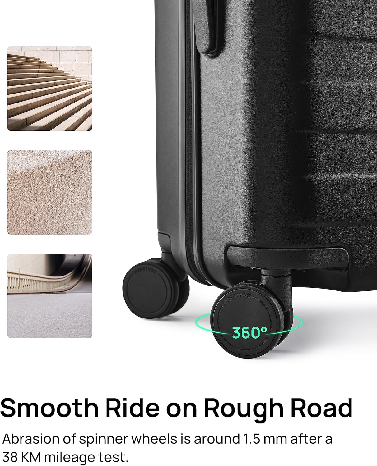 Carry on Luggage 22 X 14 X 9 Airline Approved, 20 Inch Luggage for 3-5 Days Travel, Double Spinner Wheels, 100% Hardshell PC, TSA Lock (11-Pirate Black (USB Port), Set 2PCS (20-Inch/29-Inch))