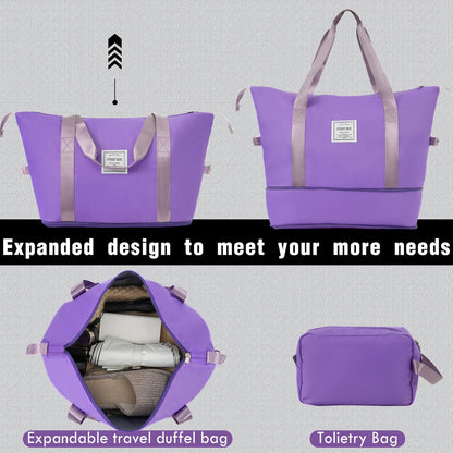 Merax Luggage Set 2 Piece Suitcase Sets with Spinner Wheel,Lightweight Hardside Expandable Travel Laggage with TSA Lock,Suitcase with Travel Bag(20"/28",Purple)