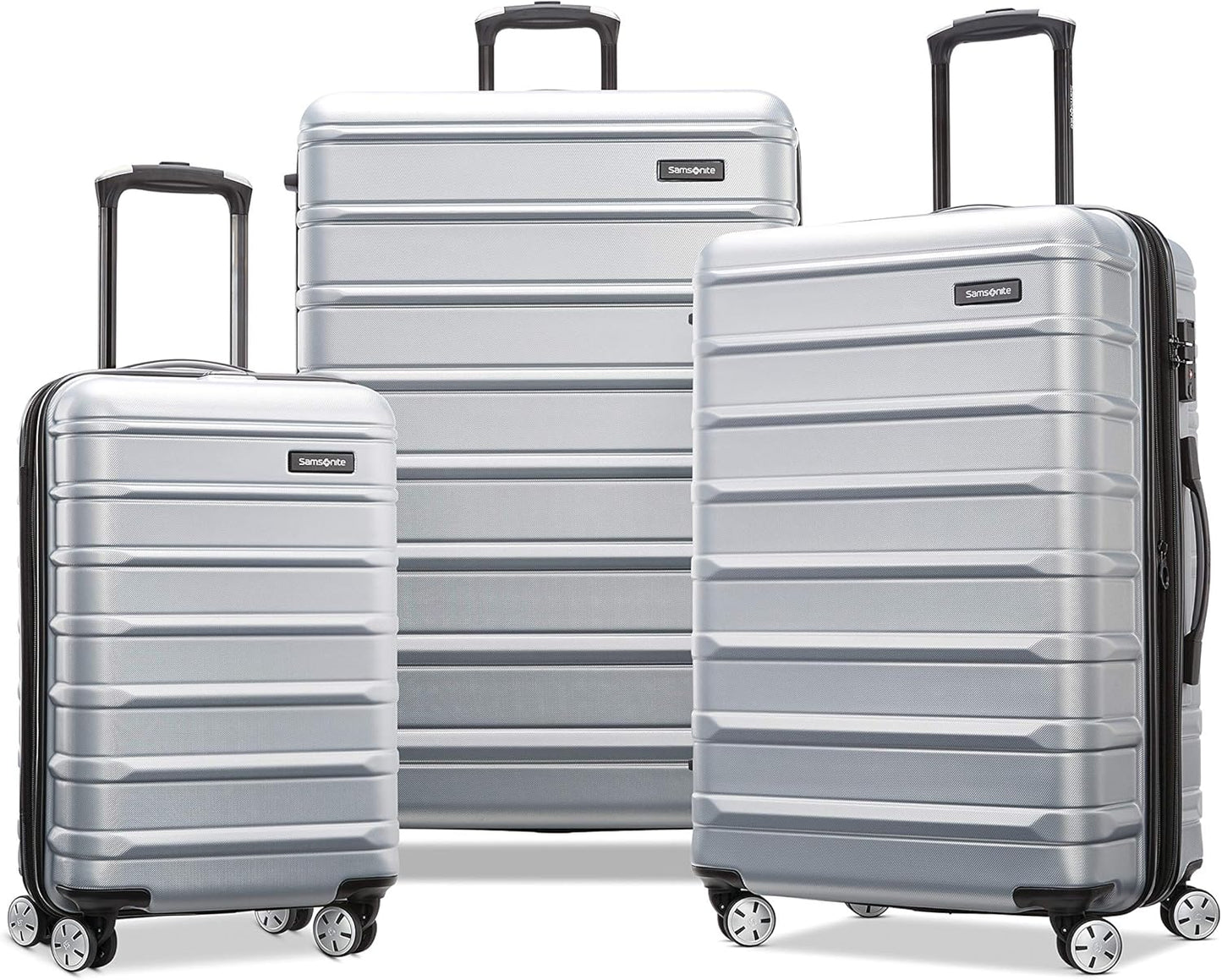 Samsonite Omni 2 Hardside Expandable Luggage with Spinner Wheels, 3-Piece Set (19/24/28), Artic Silver