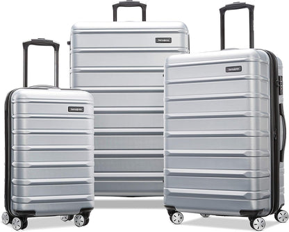 Samsonite Omni 2 Hardside Expandable Luggage with Spinner Wheels, 3-Piece Set (19/24/28), Artic Silver