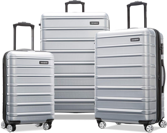 Samsonite Omni 2 Hardside Expandable Luggage with Spinner Wheels, 3-Piece Set (19/24/28), Artic Silver