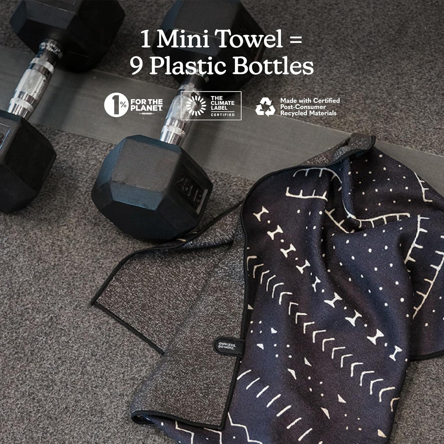 Nomadix Mini Towel - Perfect for Beach, Pool, Travel, Camping, Yoga - Made with Recycled Materials - Super Absorbent - Sand Resistant - Mud Cloth - 16x40