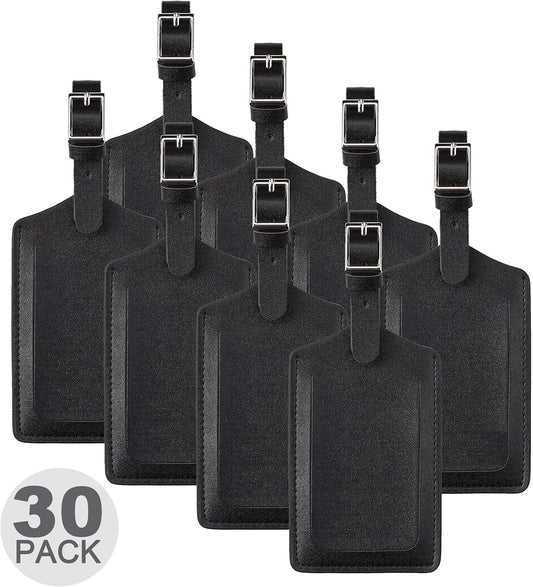 8 Pack Leather Luggage Travel Bag Tags by Travelambo