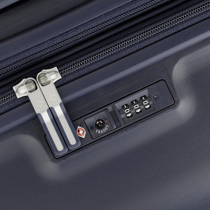 Samsonite Elevation Plus - Carry-On Hardside Luggage - Scratch Resistant Polypropylene Shell, RightHeight™ Adjustable Handle, Integrated AirTag Holder, TSA Lock, WetPak™ Compartment - Midnight Blue