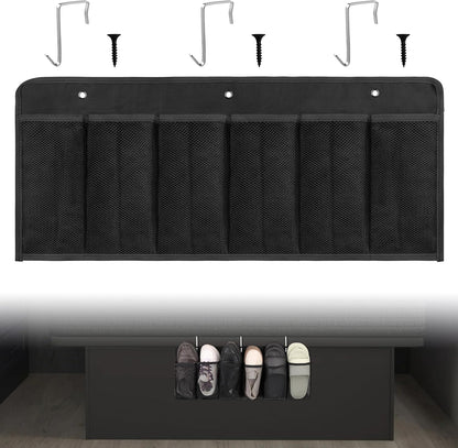 RV Shoe Pockets 6 Large Pockets Heavy Hanging Bedside Storage Organizer with Sturdy Hooks Storage Pockets Hangs on bed for Shoes Toys and Tool Accessories
