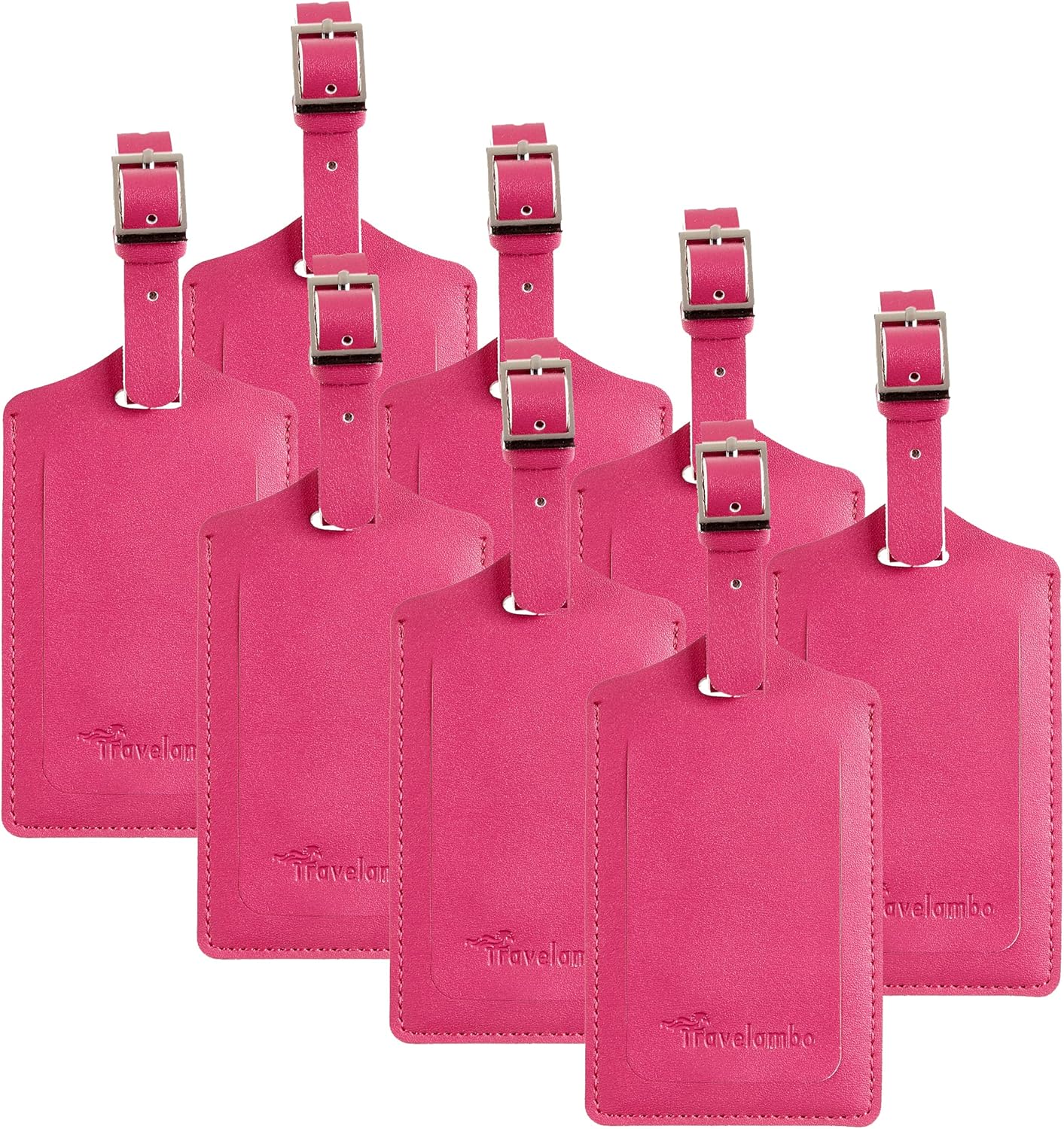 8 Pack Leather Luggage Travel Bag Tags by Travelambo