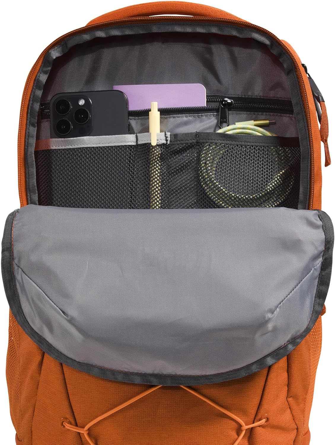 The North Face Jester Everyday Laptop Backpack - PFAS Free, Iron Bronze Dark Heather/Papaya, One Size