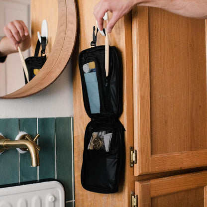 Gravel Explorer Slim Hanging Water Resistant Travel Toiletry Bag, Shaving Kit, Makeup Bag, Dopp Kit for Men and Women