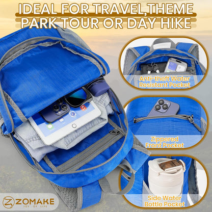 ZOMAKE Ultra Lightweight Hiking Backpack 20L - Packable Small Backpacks Water Resistant Daypack for Women Men(DodgerBlue)