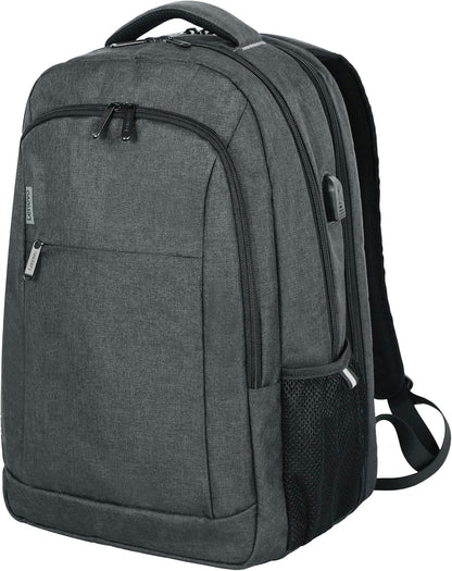 Lenovo B325 Laptop Backpack, Grey, 17-Inch, Water-Resistant Travel Backpack with External USB Port, Anti-Theft Design, Luggage Strap, for Men & Women, Perfect for Work, School, and Travel