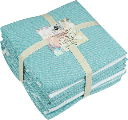 HILLFAIR Cotton Turkish Beach Towels, Quick Dry Lightweight Sand Free Peshtemal Towel for Bath Swim Yoga Spa Travel, Beach Accessories, Oversized Cotton Turkish Towels (39 x 72 inch- 4 Pack Aqua)
