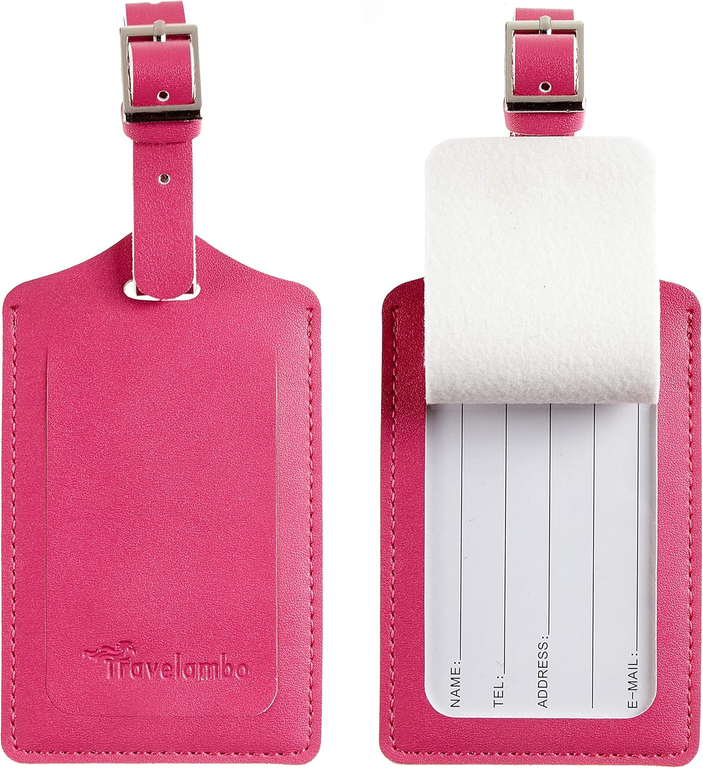 8 Pack Leather Luggage Travel Bag Tags by Travelambo