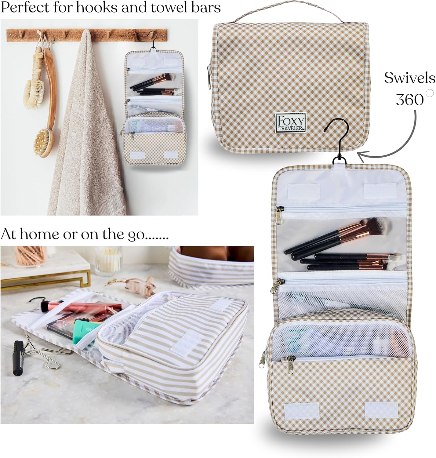 9 Set Packing Cubes - Suitcase Organizer, Cute Packing Cubes, Travel Bags Organizer for Luggage with Hanging Toiletry and Shoe Bag, Travel Essentials for Women, Men and Kids -Gingham