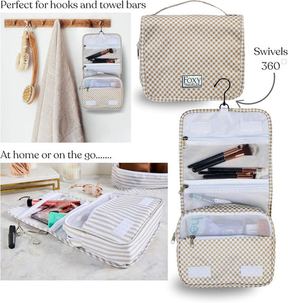 9 Set Packing Cubes - Suitcase Organizer, Cute Packing Cubes, Travel Bags Organizer for Luggage with Hanging Toiletry and Shoe Bag, Travel Essentials for Women, Men and Kids -Gingham