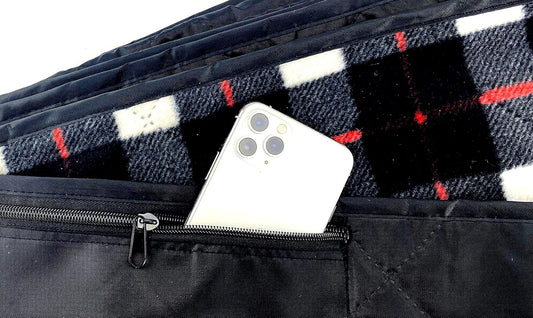 DOWN UNDER OUTDOORS Large Waterproof Windproof Extra Thick 350 GSM Quilted Fleece, or Sherpa Stadium Blanket