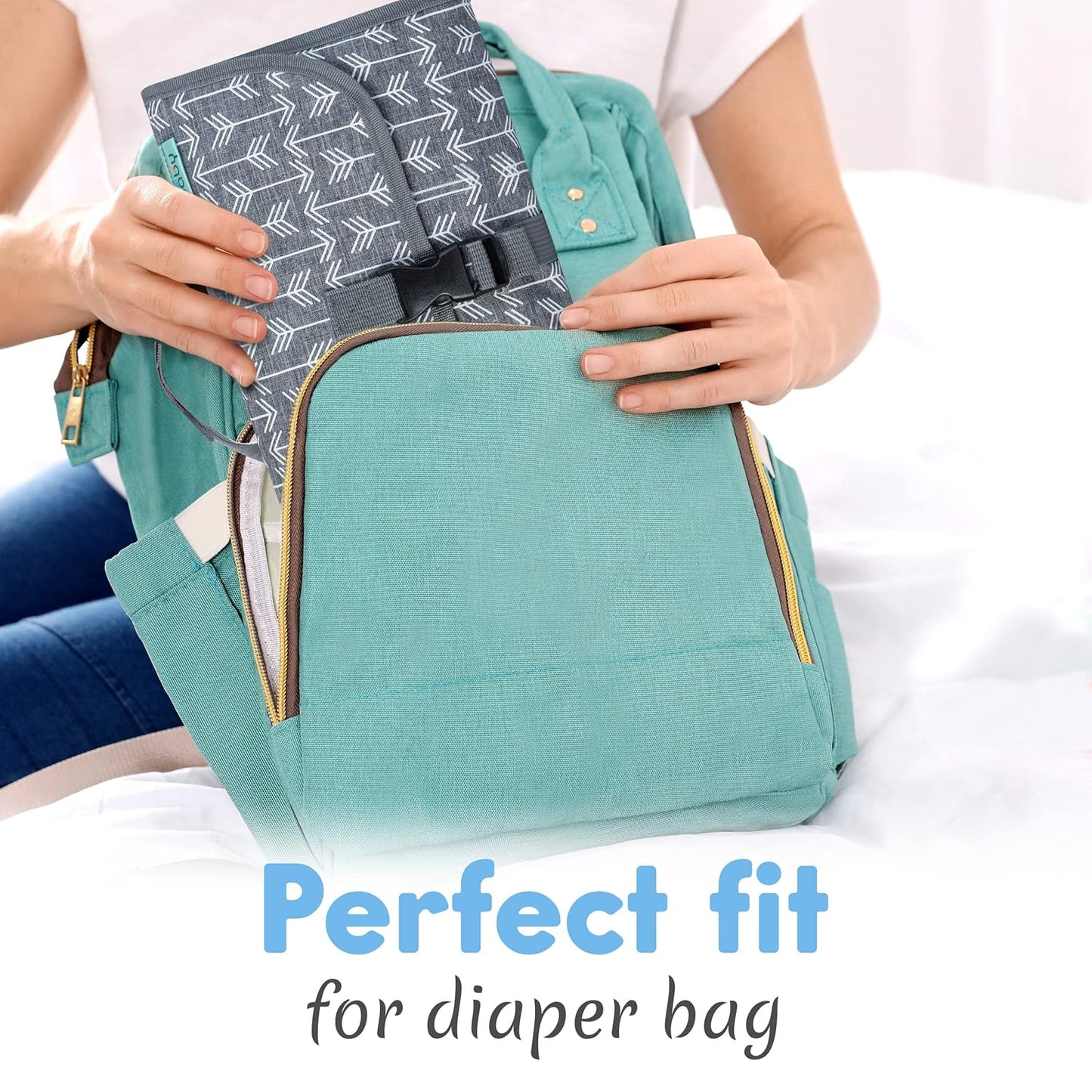 Kopi Baby Portable Diaper Changing Pad - Baby Diaper Changer Travel Bag with Wipes Pocket, Smart Design Portable Changing Mat, Infant Travel Station Kit, Gift for Newborn Girl & Boy - Classic