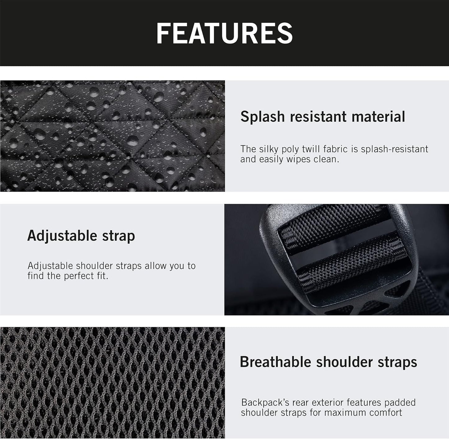 Kenneth Cole REACTION Emma Women's Backpack 15" Laptop Bag for Work, High School, College, Travel, Black Diamond