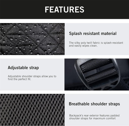 Kenneth Cole REACTION Emma Women's Backpack 15" Laptop Bag for Work, High School, College, Travel, Black Diamond