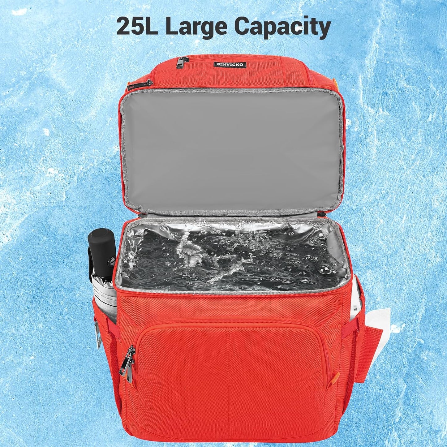 Insulated Cooler Backpack,Double Deck Leakproof Cooler Bag,Insulated Backpack Cooler Lunch Backpack for Men Women