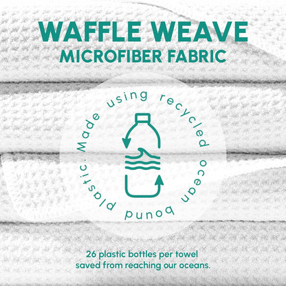 SUN'Y Waffle Microfiber Beach Towel – Sand Free, Quick Dry, Ultra Absorbent, Lightweight & Compact Travel Towel with Carry Bag - Large (63” x 31.5”), Nautical Navy