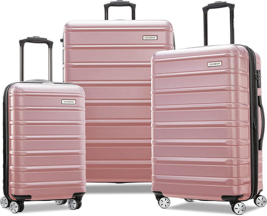 Samsonite Omni 2 Hardside Expandable Luggage with Spinner Wheels, 3-Piece Set (19/24/28), Rose Gold