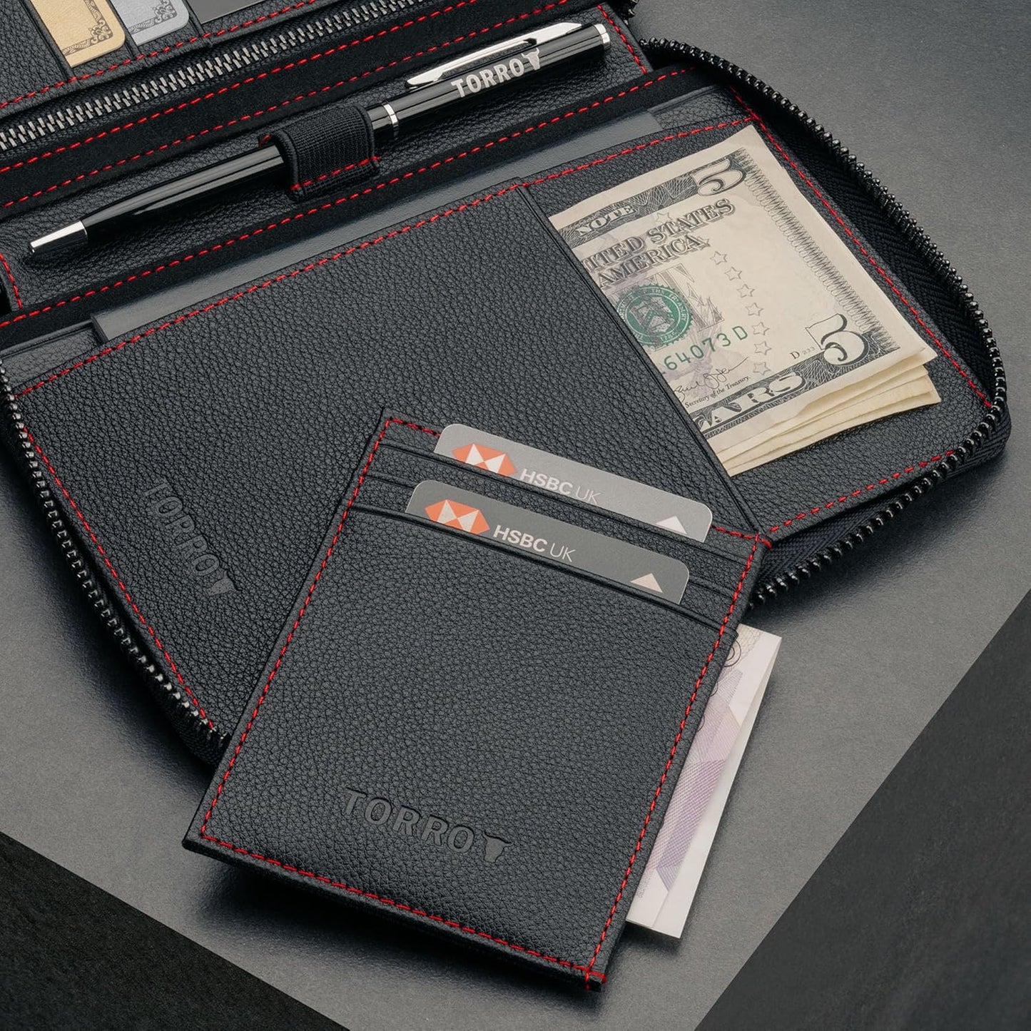 TORRO Travel Wallet – Genuine Leather Travel Organiser with Passport Holder and Detachable Cardholder