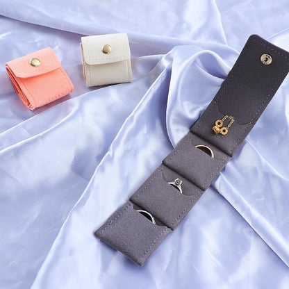 3 PCS Mini Travel Jewelry Organizer Bag - Tinycious Foldable Portable Case with Buckle, Auxiliary Jewelry Storage for Travel