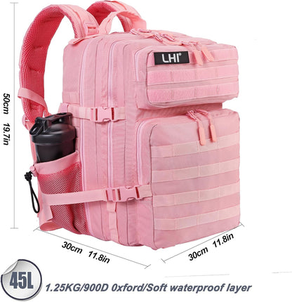 LHI Military Tactical Backpack for Men and Women 45L Army 3 Days Assault Pack Bag Large Rucksack with Molle System