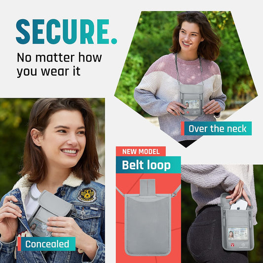 Neck Wallet, Travel Pouch For Passport Holder And Documents, Travel Neck Wallet For Traveling Women.