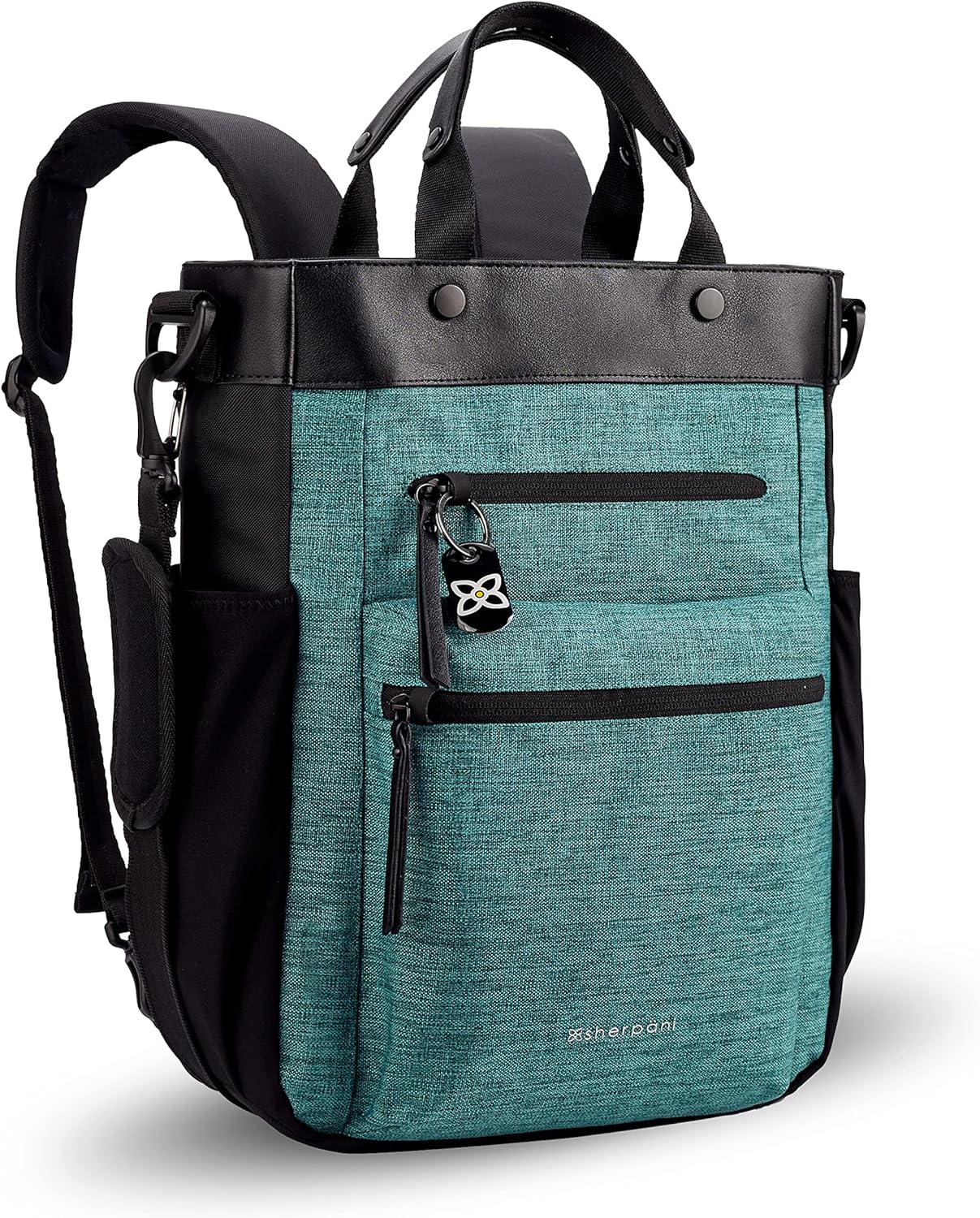 Sherpani Soleil, Anti Theft Convertible Backpack, 3 in 1 Tote Bag, Crossbody Bag, Cross Body Purse, 18L Travel Backpack, Travel Gifts for Women, RFID Protection, Fits 13” Laptop (Teal Lite)