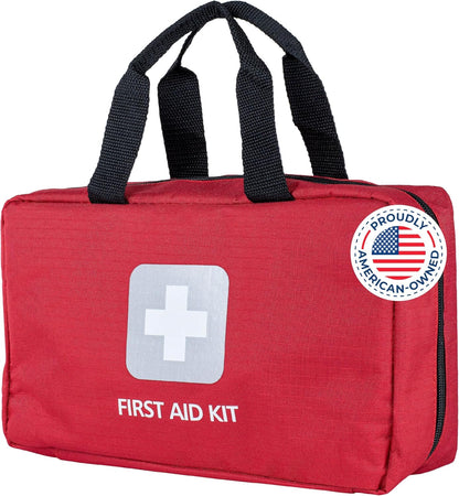 Thrive Home Essentials First Aid Kit (291 Pieces) - First Aid Bag with Multi-Sized Bandage, Gauze, Wipes, Scissors, Gloves, Tape, Ice Pack and More
