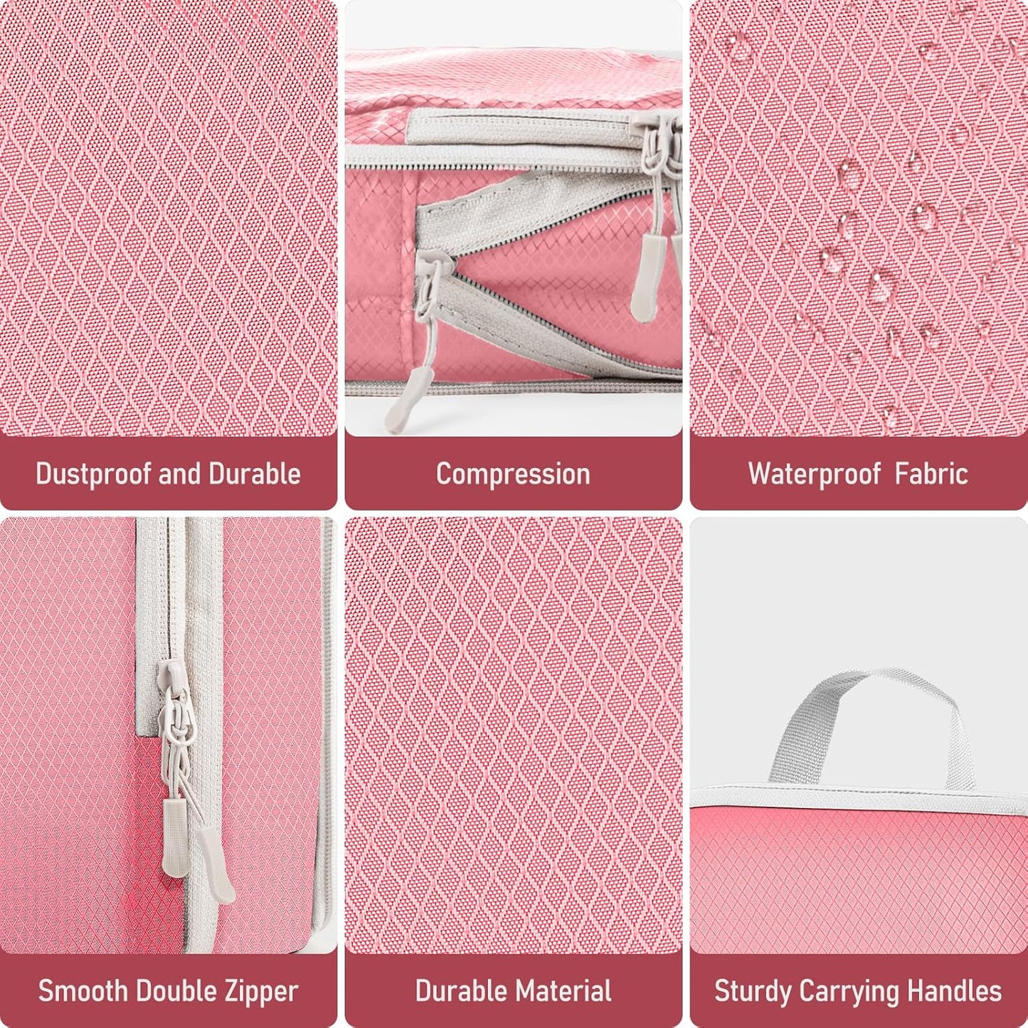 4-Piece Packing Cube Set - Lightweight Luggage Organizers for Travel, Vacation and Suitcases - Durable Accessories with Compression