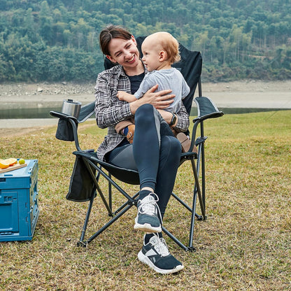 EVER ADVANCED Camping Chairs, Lawn Chairs Outdoor Sports Chairs, Folding Chair Camping Chairs for Adults, Supports 400lbs