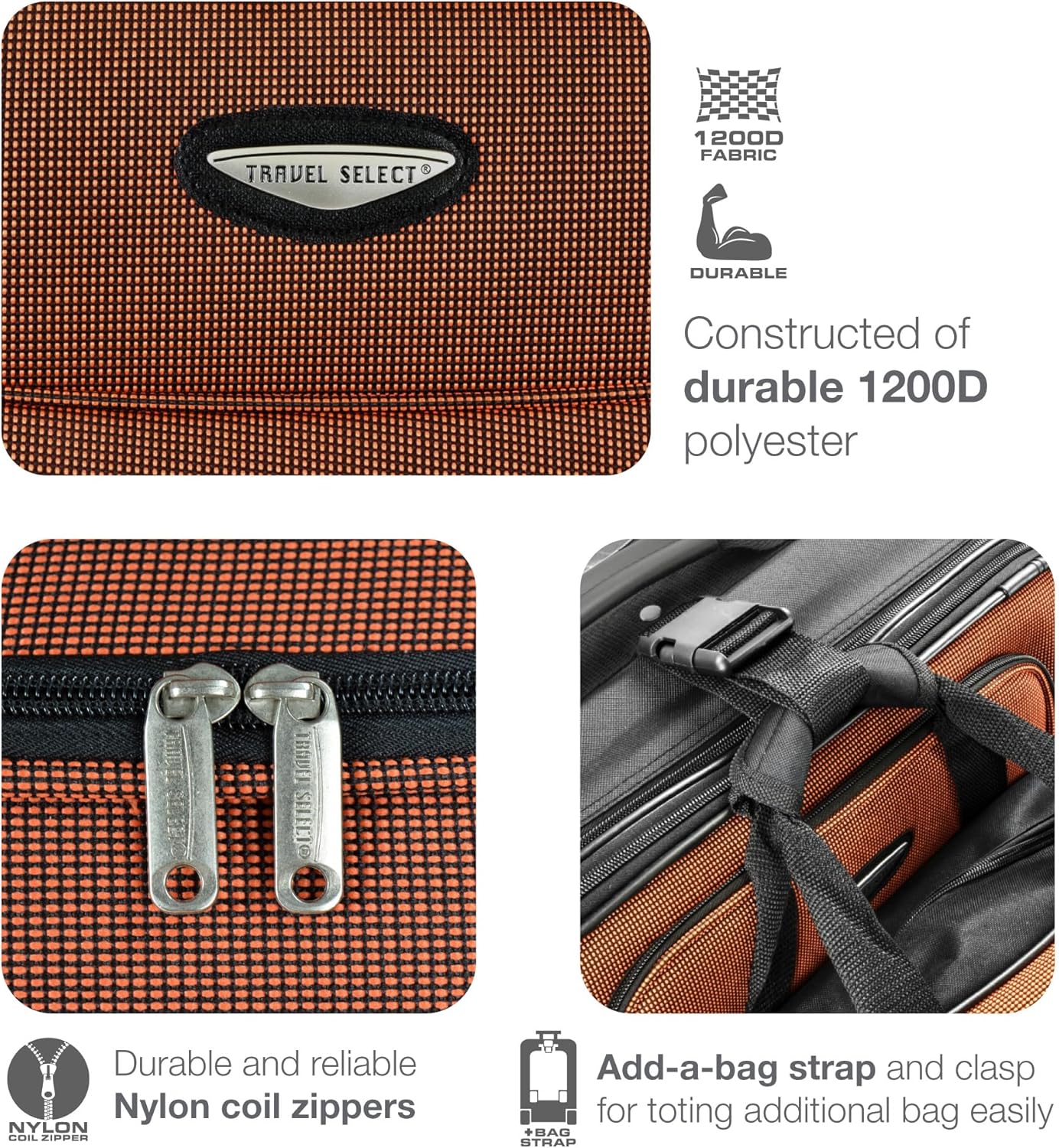 Travel Select Amsterdam 21-Inch Softside Expandable Carry-On Luggage, Lightweight 2-Wheel Upright, Expandable, TSA Lock, Gray