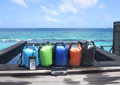 Freegrace Waterproof Dry Bags Set Of 3 Dry Bag With 2 Zip Lock Seals & Detachable Shoulder Strap, Waist Pouch & Phone Case - Can Be Submerged Into Water - For Swimming (Green, 5L)