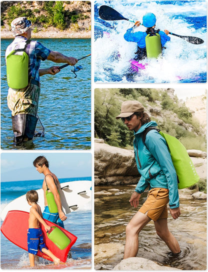 HEETA Waterproof Dry Bag for Women Men(Upgraded Version) 5L/10L/20L/30L/40L Roll Top Lightweight Dry Storage Bag Backpack with Emergency Whistle for Travel, Swimming, Boating, Kayaking, Camping, Beach
