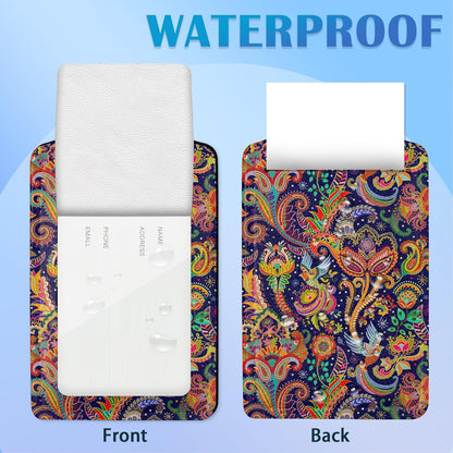 Boho Colorful Paisley 2 Pack Luggage Tag for Suitcase, Cute Unique Leather Bag Tags Identifiers Privacy Cover ID Label with Durable Steel Loop for Women Men Kids Girls Travel