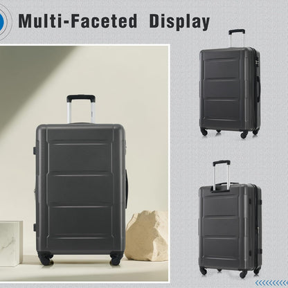 Merax Luggage Set 2 Piece Suitcase Sets with Spinner Wheel,Lightweight Hardside Expandable Travel Laggage with TSA Lock,Suitcase with Travel Bag(20"/24",Dark Gray)