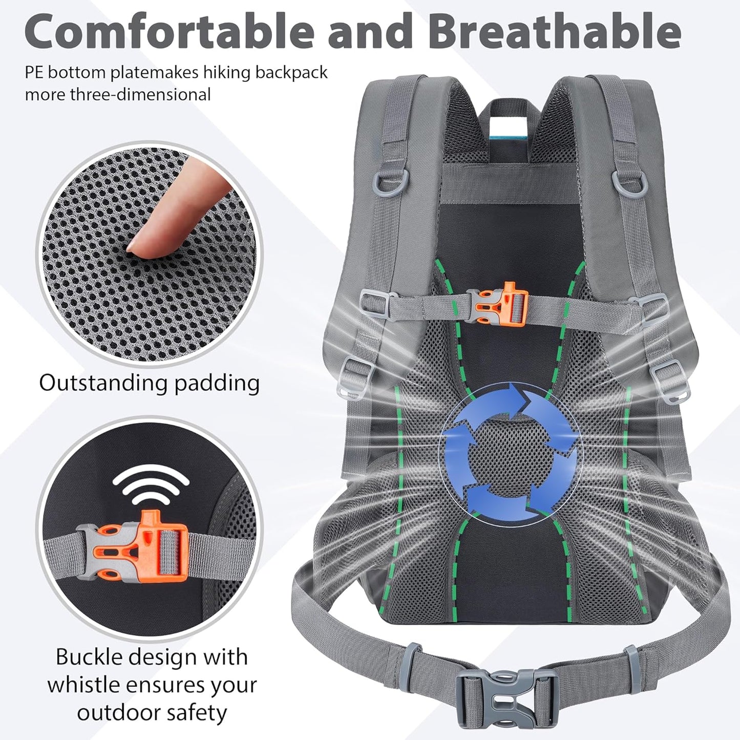 Hiking Backpack 30L Lightweight Travel Daypack Small Day Pack for Men Women Outdoor Camping Backpacking, Blue