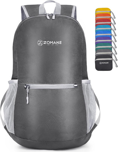 ZOMAKE Ultra Lightweight Hiking Backpack 20L, Packable Small Backpacks Water Resistant Daypack for Women Men(Medium Grey)