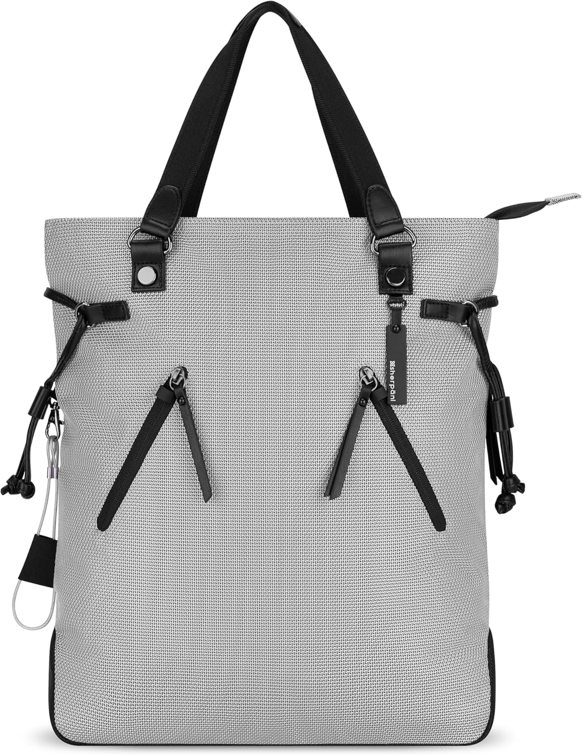 Sherpani Tempest, Anti Theft Convertible Backpack Tote, 14L Travel Backpack, Travel Gifts for Women, Handbags, RFID Protection, Metal Hardware, Fits 15” Laptop (No Sleeve) (Sterling)