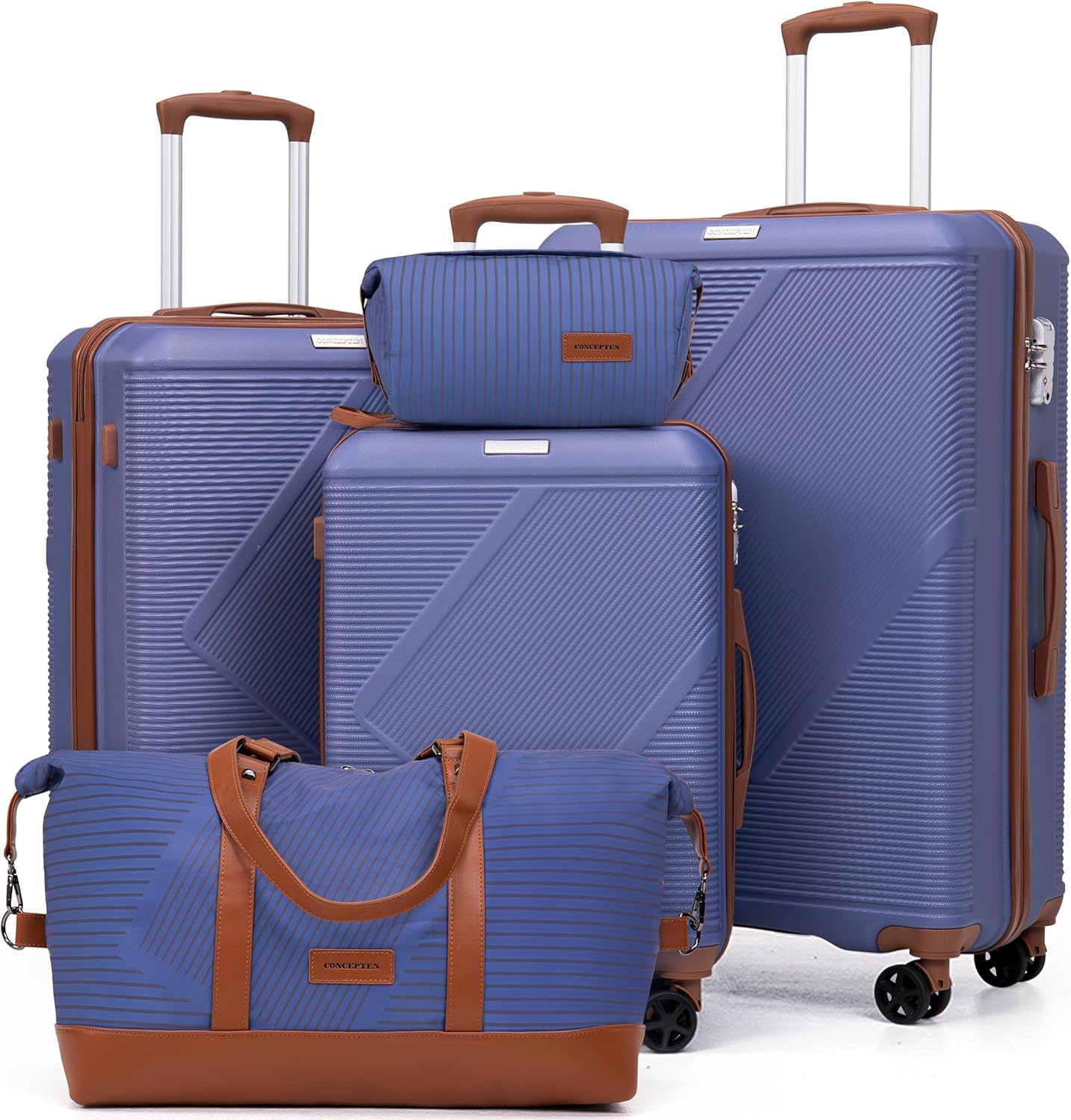 Luggage Sets 5 Piece, Suitcases With Wheels, Lightweight Travel Luggage Set With TSA Lock, ABS Hardshell Carry On Suitcase Set, Lavender
