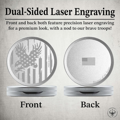 Metal Pouch Can | Metal Container | Slim EDC Pocket Tin | Airtight & Moisture-Resistant | Compact Daily Organizer | Pill Case & Travel Tin | Father’s Day Gift for Dad | (American Flag, Silver, Slim)