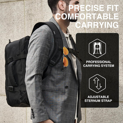 TSA-Friendly Travel Backpack with Laptop Compartment, 30L Carry-On Backpack for Men & Women, 180° Lay-Flat Design, Waterproof & Durable 1000D Oxford, Fits 15.6" Laptop